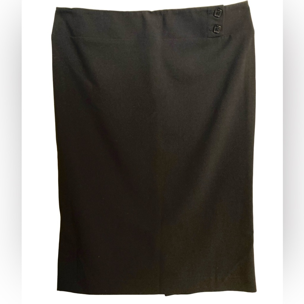 Tribal Stretch-Extensible Size 16 Black Back Zipper Midi Back Slit Pencil Skirt